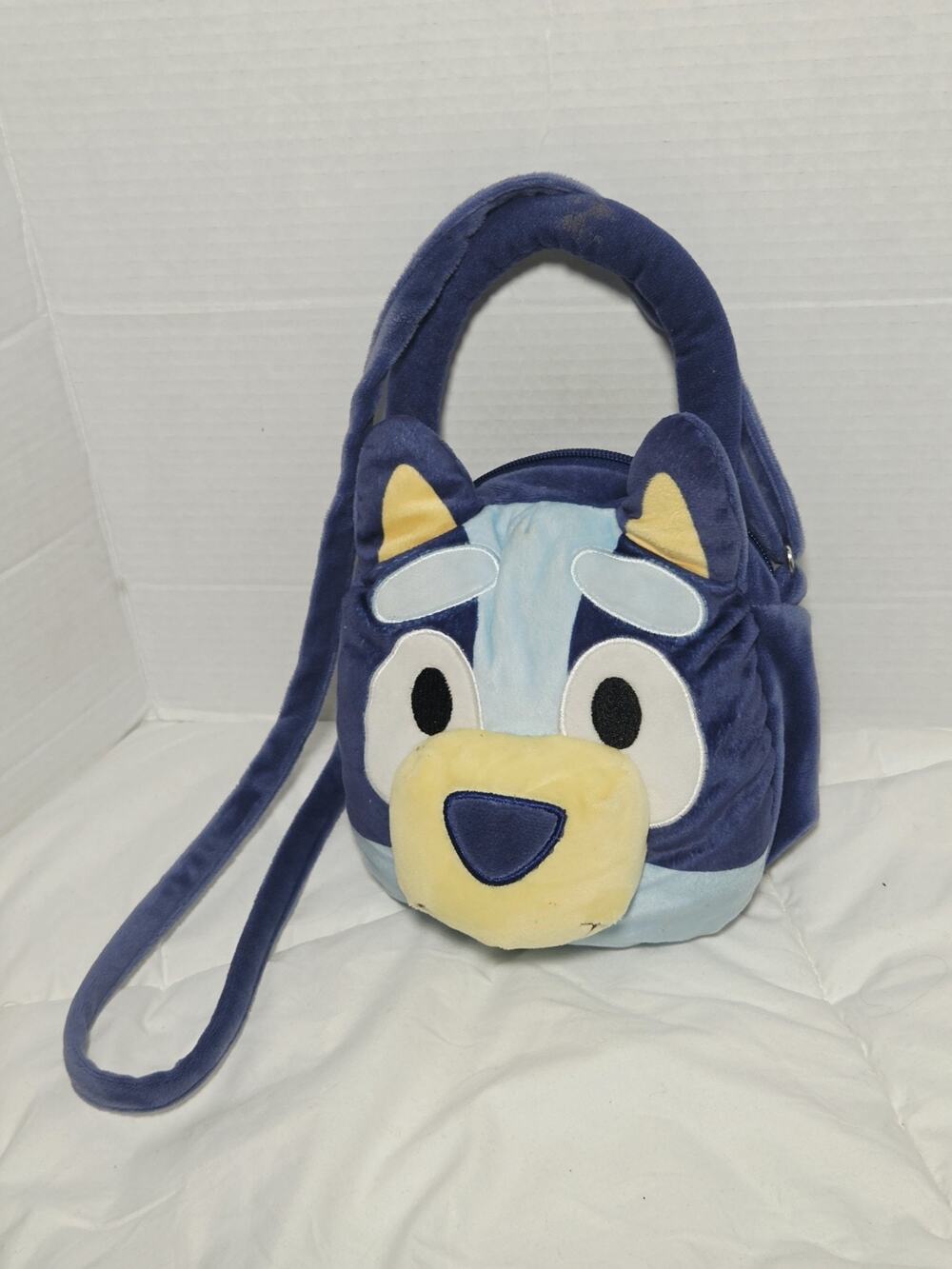 BLUEY Head Shaped Plush Long Cross Body Strap Bag/Purse Top Zipper